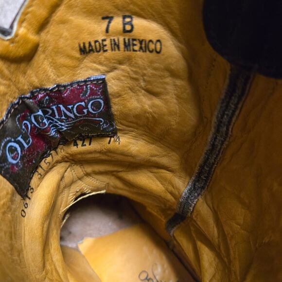 Old Gringo Brown Embroidered Floral Distressed Leather Western Boots Size 7 - Picture 8 of 8